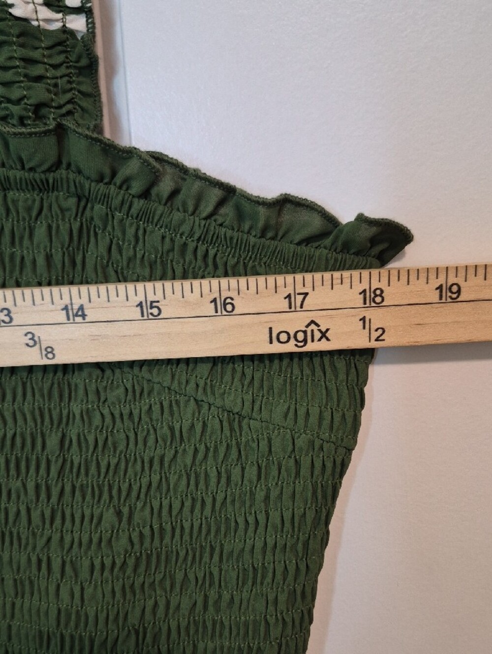 Pretty Garden Green Smocked Maxi Dress with White Print Size XL - Picture 7 of 10